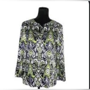 St. John Silk Blend Tie Front Blouse Tunic
